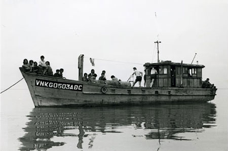 Vietnamese refugee boat.