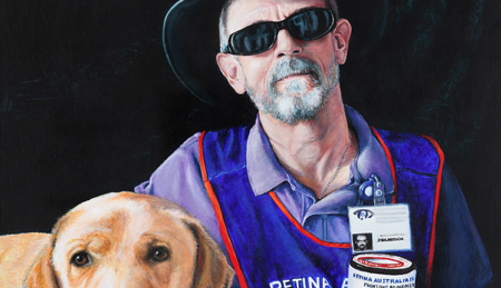 Portrait of Paul and Elma, painted by Catherine Miles, winning piece of the 2019 Portrait of a Senior Territorian Art Award