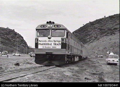 Standard gauge line opened from Tarcoola to Alice Springs