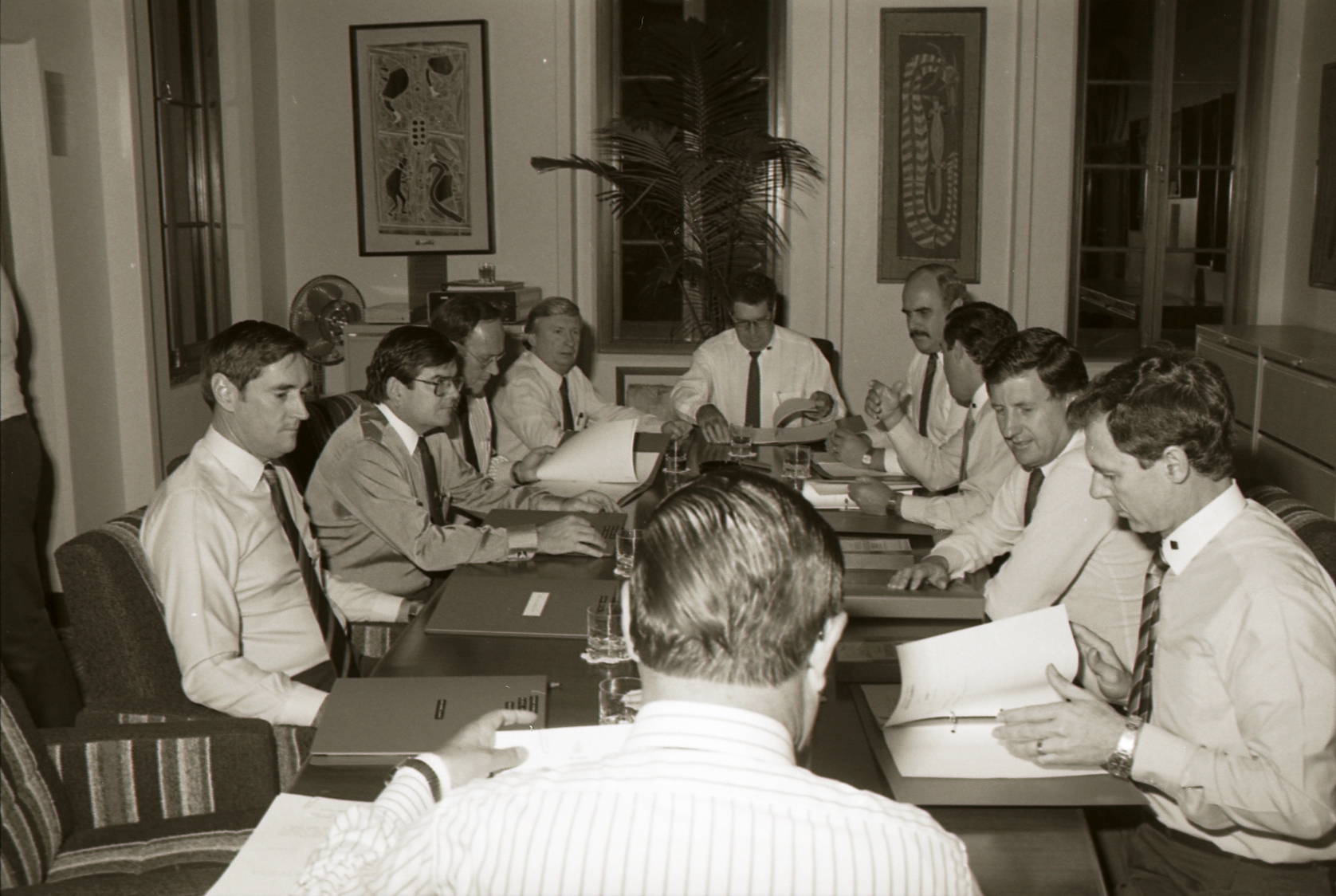 [New Executive Council meeting, 14 July 1988] Image courtesy of Northern Territory Archives Service, Department of the Chief Minister, NTRS 3823 P1, BW 2735, Item 7